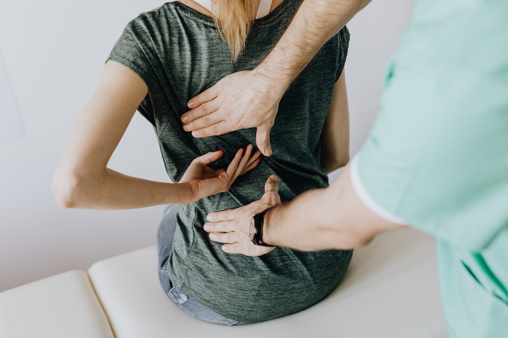 A woman getting a back massage